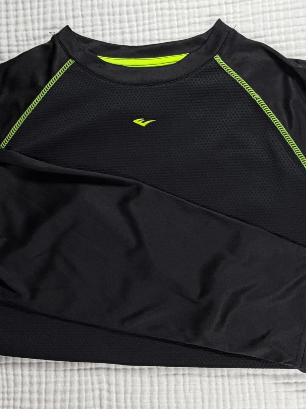 Everlast Everdri Athletic Training Activewear Black w/Neon Green Sports Youth XL